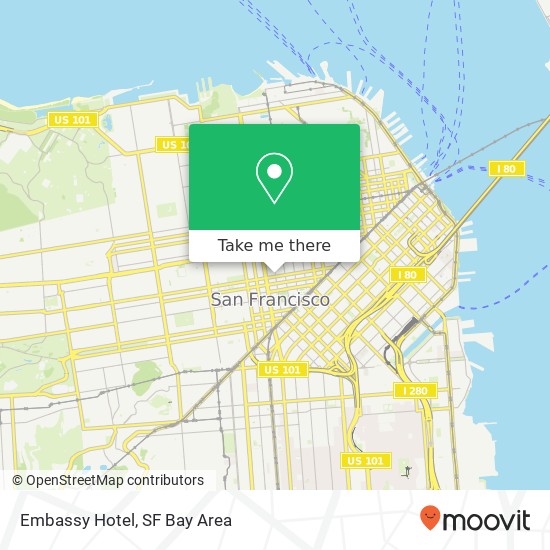 Mapa de Embassy Hotel, 610 Polk St