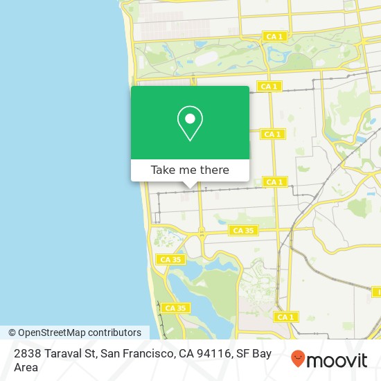Mapa de 2838 Taraval St, San Francisco, CA 94116