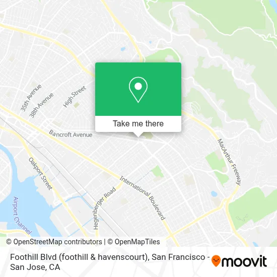 Foothill Blvd (foothill & havenscourt) map