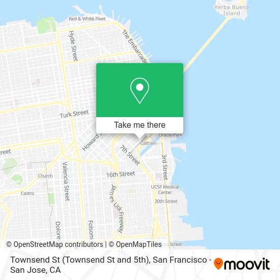 Townsend St (Townsend St and 5th) map