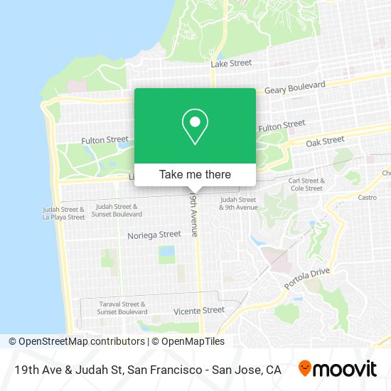 Mapa de 19th Ave & Judah St