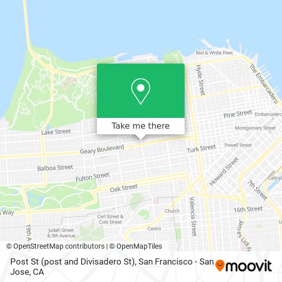 Post St (post and Divisadero St) map