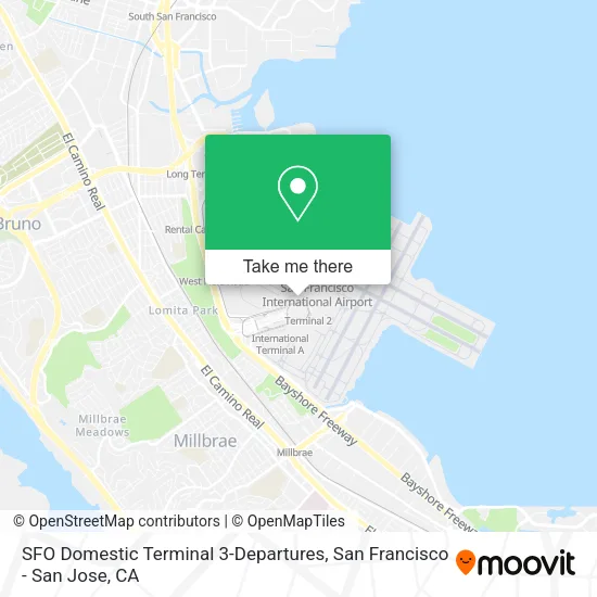 Mapa de SFO Domestic Terminal 3-Departures
