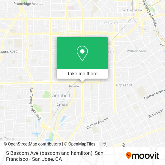 Mapa de S Bascom Ave (bascom and hamilton)