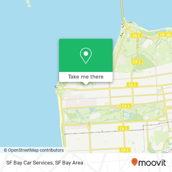 Mapa de SF Bay Car Services