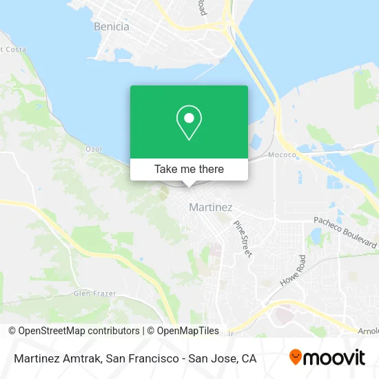 Mapa de Martinez Amtrak