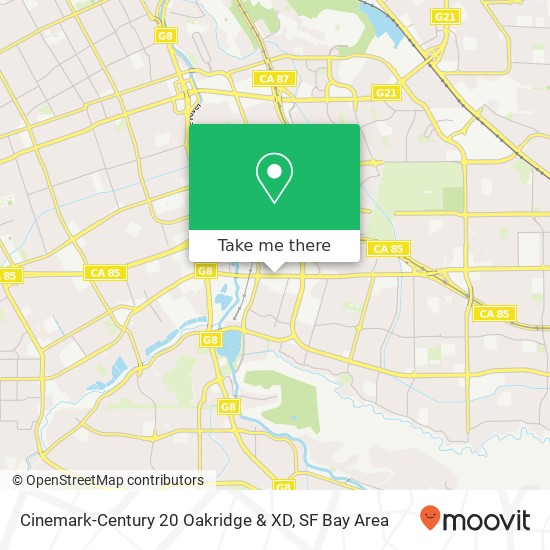 Mapa de Cinemark-Century 20 Oakridge & XD