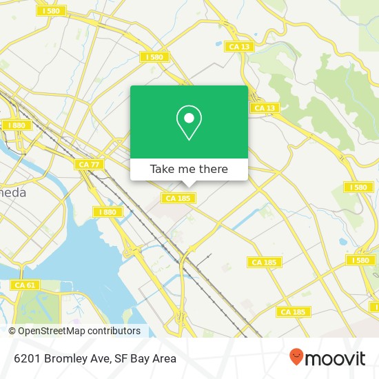 Mapa de 6201 Bromley Ave, Oakland, CA 94621
