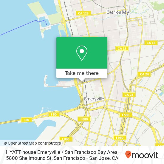 HYATT house Emeryville / San Francisco Bay Area, 5800 Shellmound St map