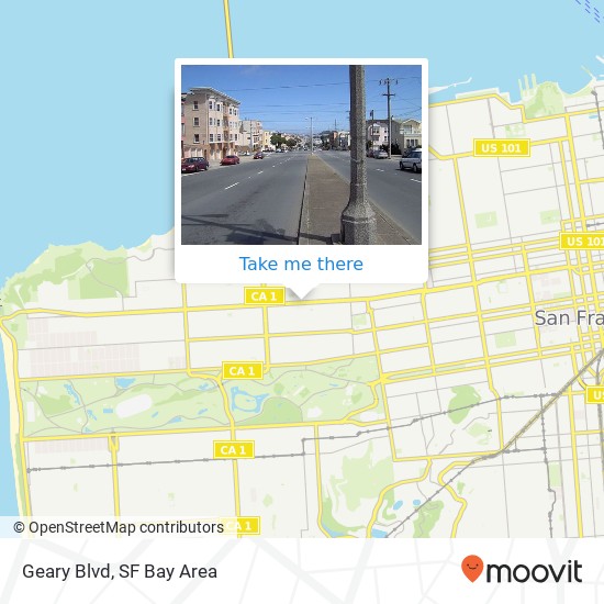 Mapa de Geary Blvd, San Francisco, CA 94118