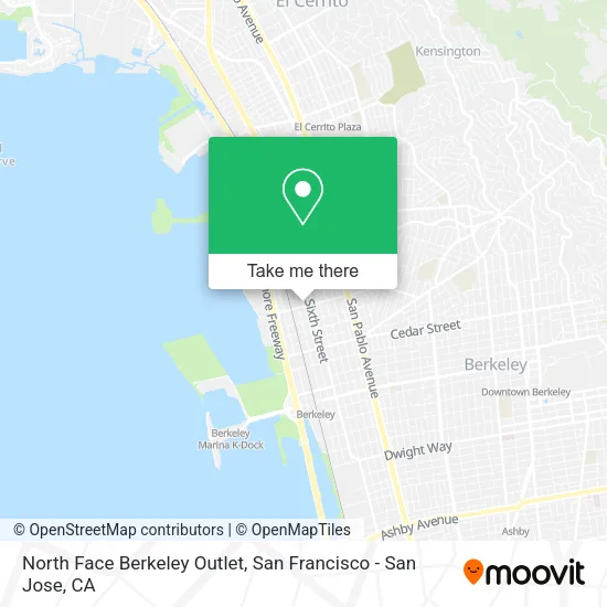 Mapa de North Face Berkeley Outlet