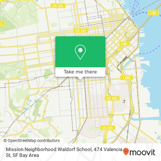 Mapa de Mission Neighborhood Waldorf School, 474 Valencia St