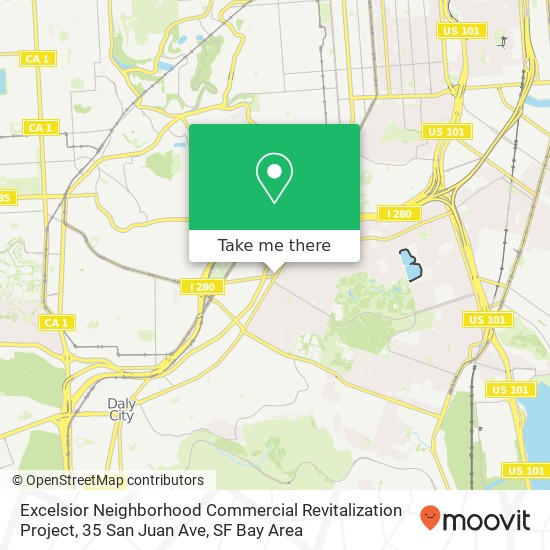 Excelsior Neighborhood Commercial Revitalization Project, 35 San Juan Ave map