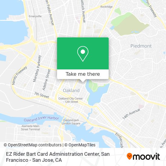 Mapa de EZ Rider Bart Card Administration Center