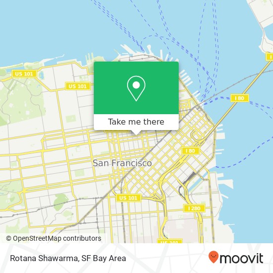 Mapa de Rotana Shawarma, 705 Geary St