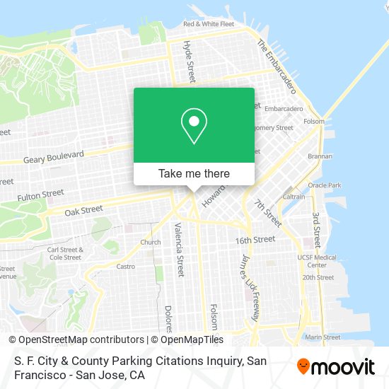 Mapa de S. F. City & County Parking Citations Inquiry