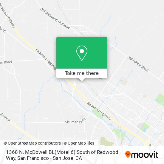 1368 N. McDowell BL(Motel 6) South of Redwood Way map