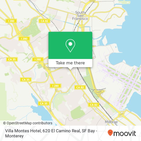 Villa Montes Hotel, 620 El Camino Real map