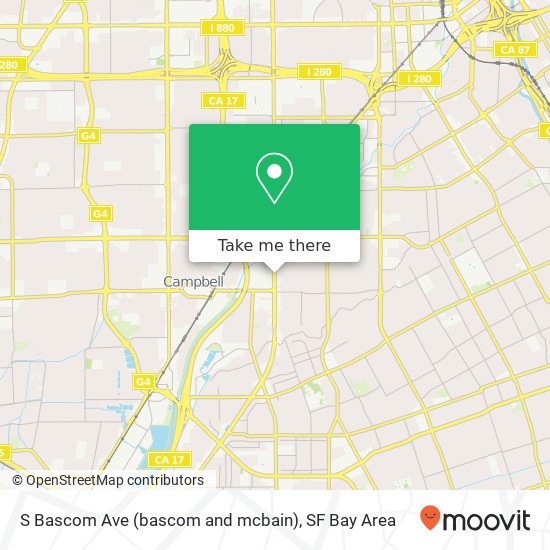 Mapa de S Bascom Ave (bascom and mcbain), Campbell, CA 95008