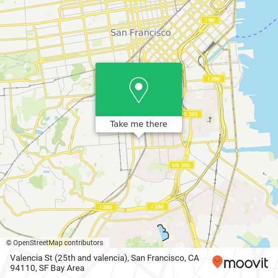 Valencia St (25th and valencia), San Francisco, CA 94110 map
