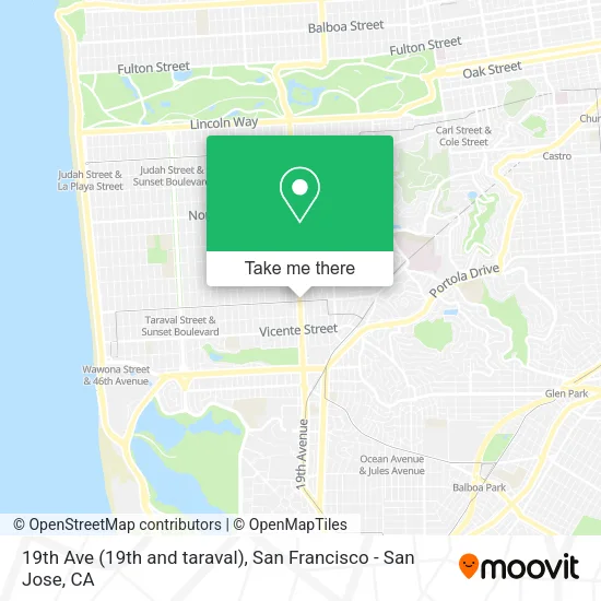 19th Ave (19th and taraval) map