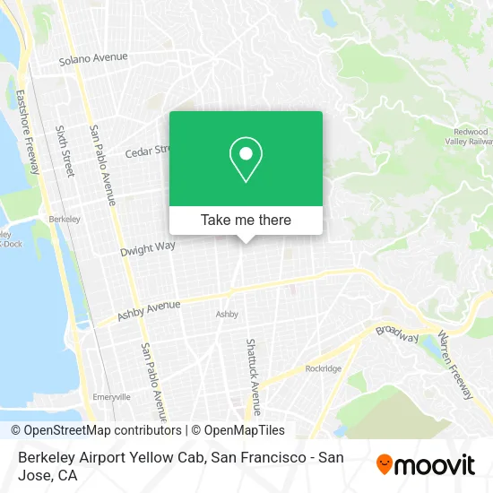 Mapa de Berkeley Airport Yellow Cab