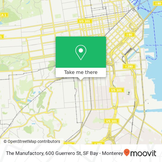 Mapa de The Manufactory, 600 Guerrero St