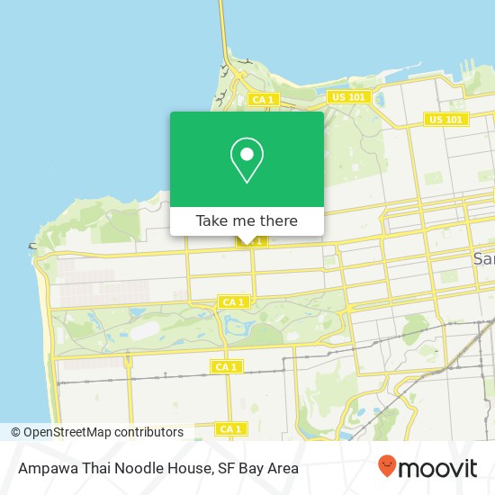 Mapa de Ampawa Thai Noodle House, 5020 Geary Blvd