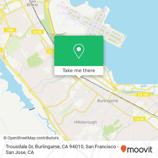 Trousdale Dr, Burlingame, CA 94010 map