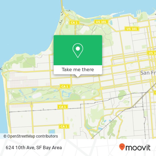 Mapa de 624 10th Ave, San Francisco, CA 94118