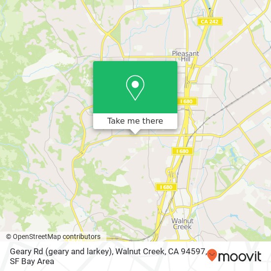 Mapa de Geary Rd (geary and larkey), Walnut Creek, CA 94597