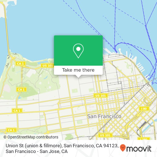 Mapa de Union St (union & fillmore), San Francisco, CA 94123