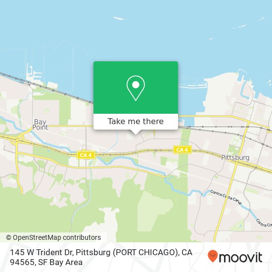 Mapa de 145 W Trident Dr, Pittsburg (PORT CHICAGO), CA 94565