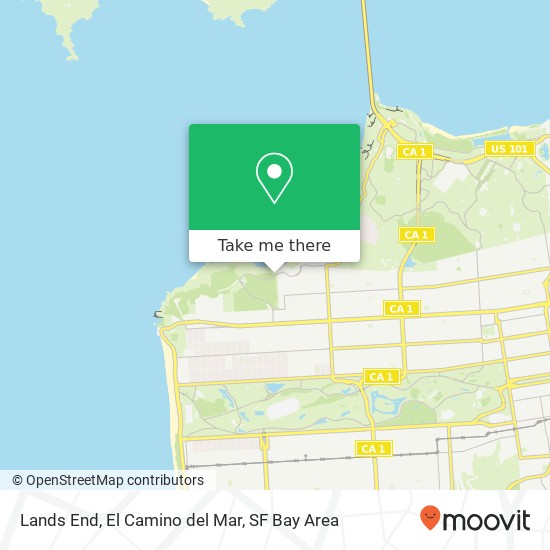 Lands End, El Camino del Mar map