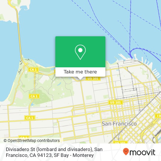 Mapa de Divisadero St (lombard and divisadero), San Francisco, CA 94123