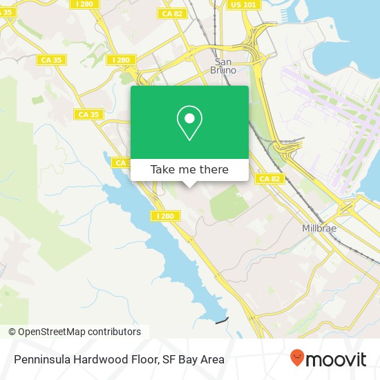Mapa de Penninsula Hardwood Floor, 830 Brookside Ln