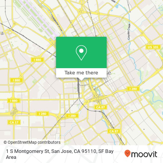 Mapa de 1 S Montgomery St, San Jose, CA 95110