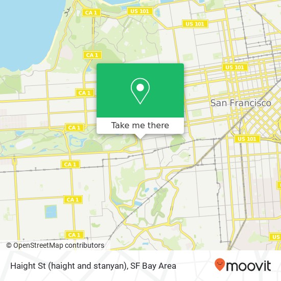 Haight St (haight and stanyan), San Francisco, CA 94117 map