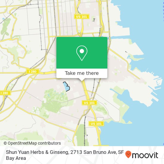 Mapa de Shun Yuan Herbs & Ginseng, 2713 San Bruno Ave