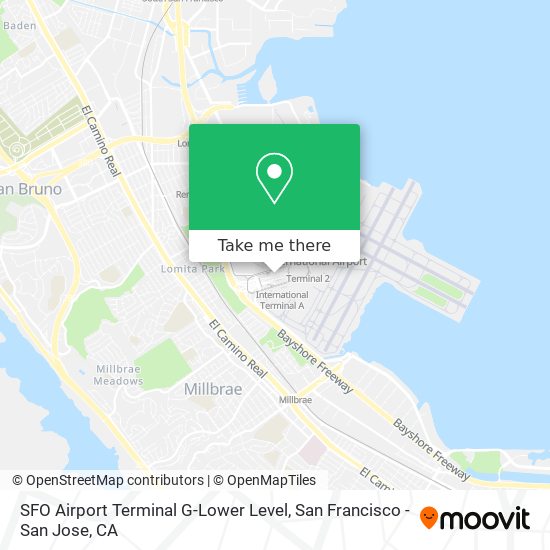 SFO Airport Terminal G-Lower Level map