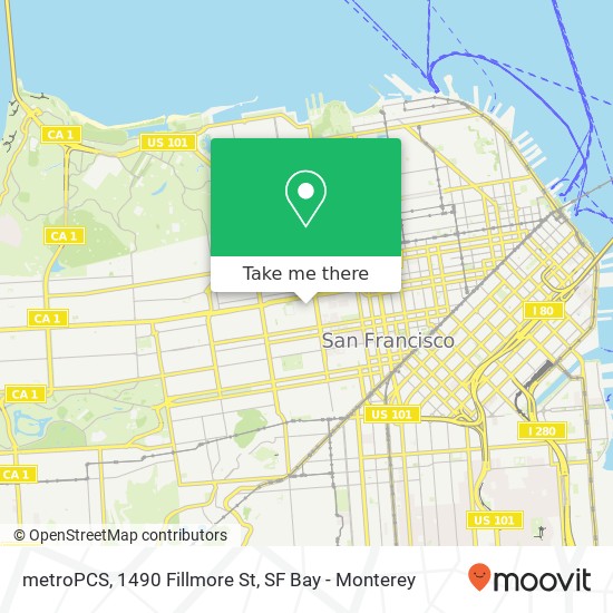 metroPCS, 1490 Fillmore St map