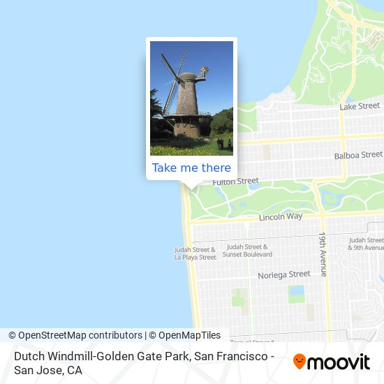 Dutch Windmill-Golden Gate Park map