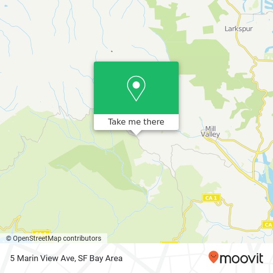 Mapa de 5 Marin View Ave, Mill Valley, CA 94941