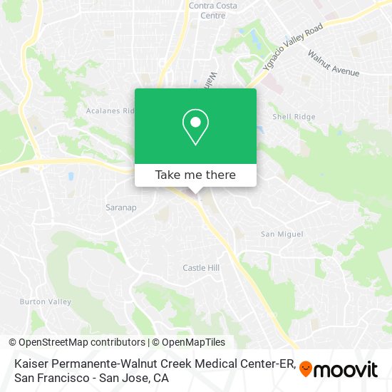 Kaiser Permanente-Walnut Creek Medical Center-ER map