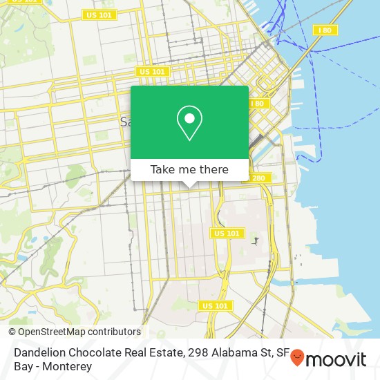 Mapa de Dandelion Chocolate Real Estate, 298 Alabama St