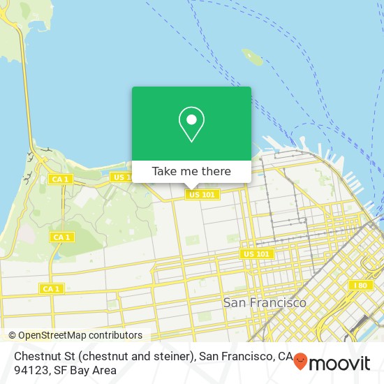 Mapa de Chestnut St (chestnut and steiner), San Francisco, CA 94123