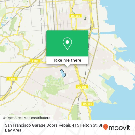 Mapa de San Francisco Garage Doors Repair, 415 Felton St