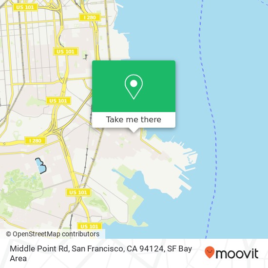 Mapa de Middle Point Rd, San Francisco, CA 94124