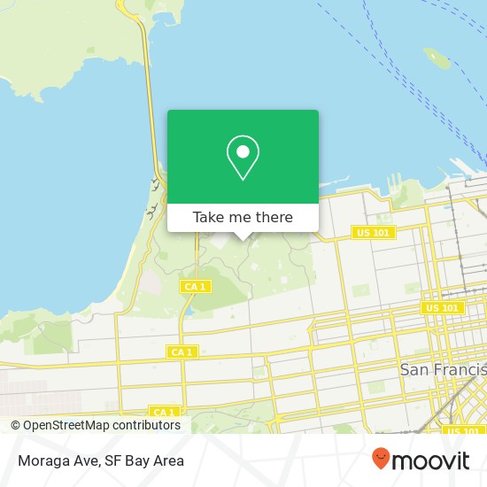 Mapa de Moraga Ave, San Francisco, CA 94129