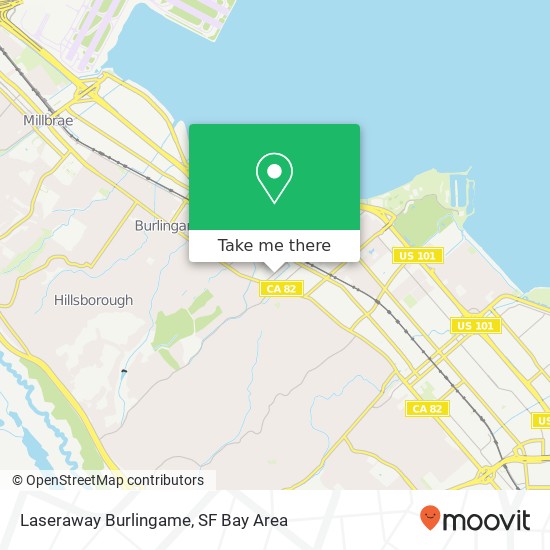 Mapa de Laseraway Burlingame, 1411 Burlingame Ave